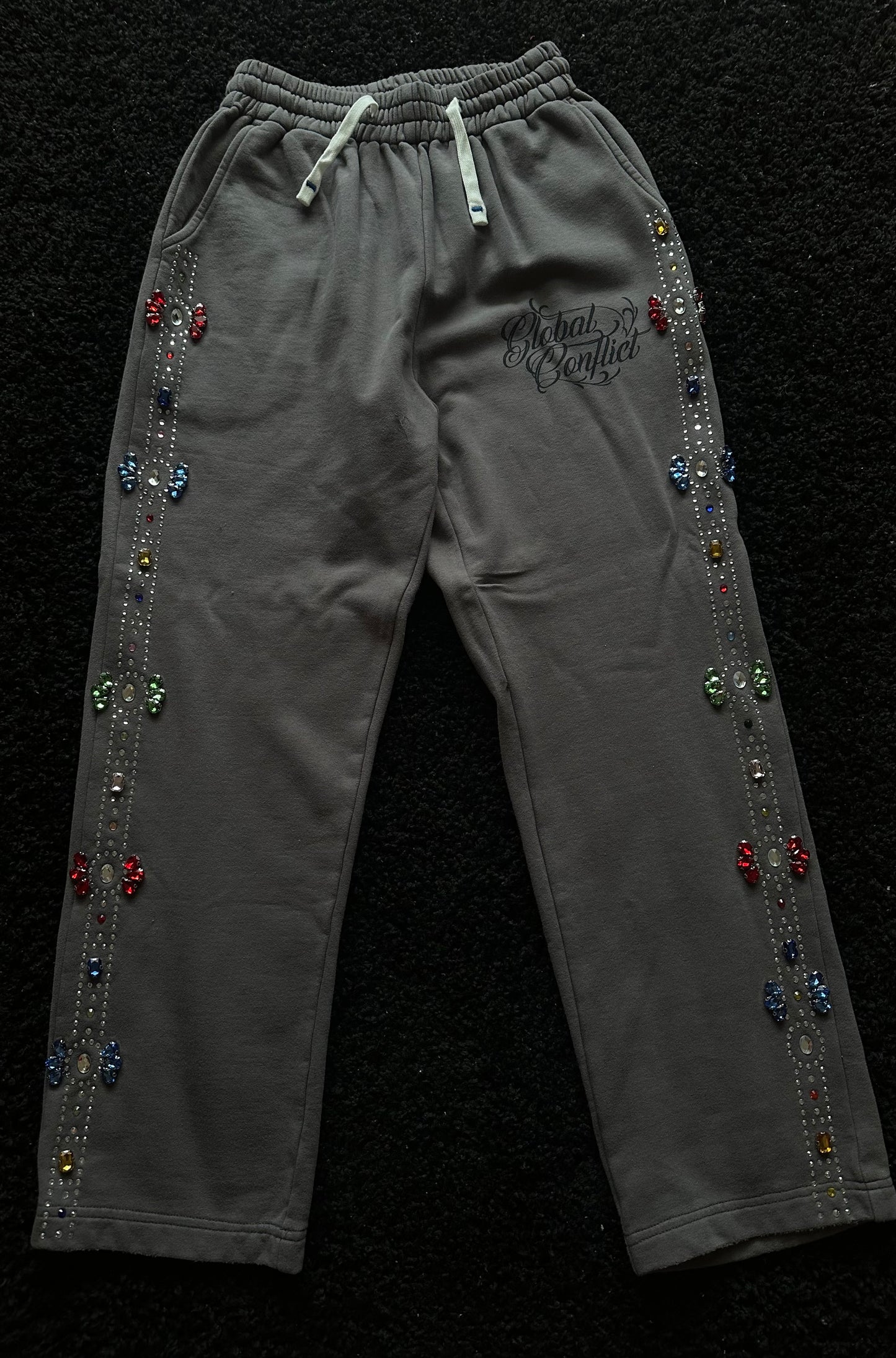 GLOBAL CONFLICT RHINESTONE 💎 SWEATPANTS