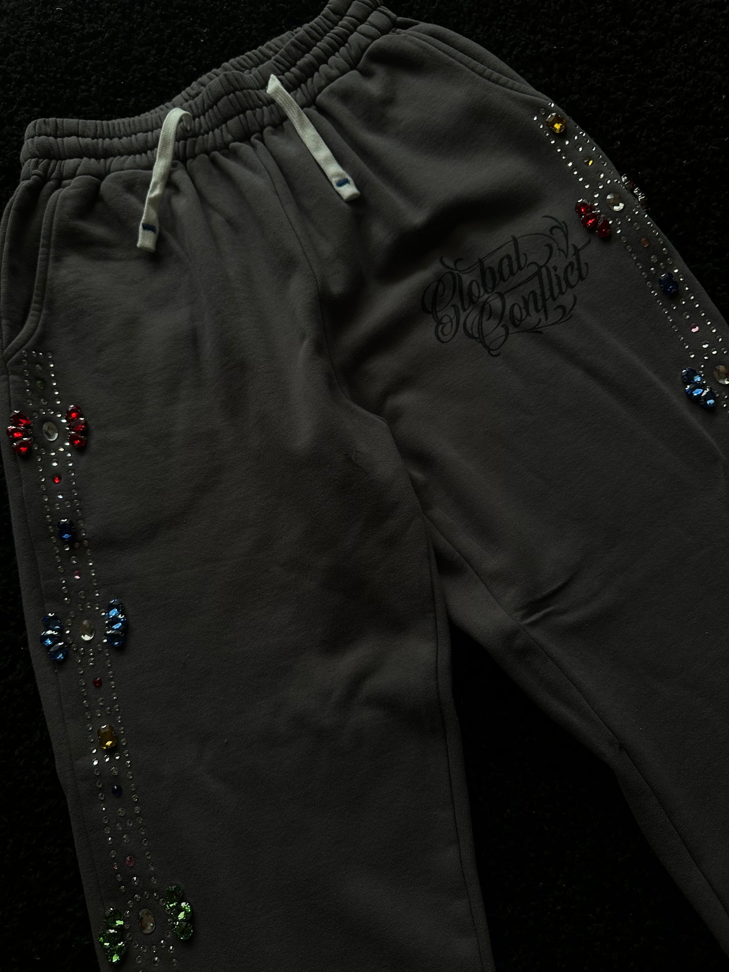 GLOBAL CONFLICT RHINESTONE 💎 SWEATPANTS