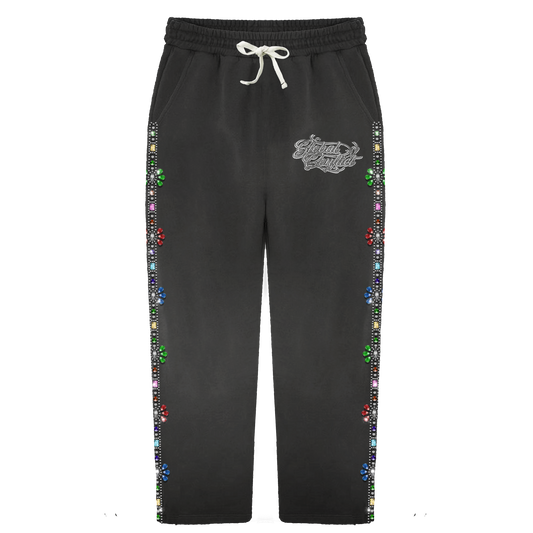 GLOBAL CONFLICT RHINESTONE 💎 SWEATPANTS